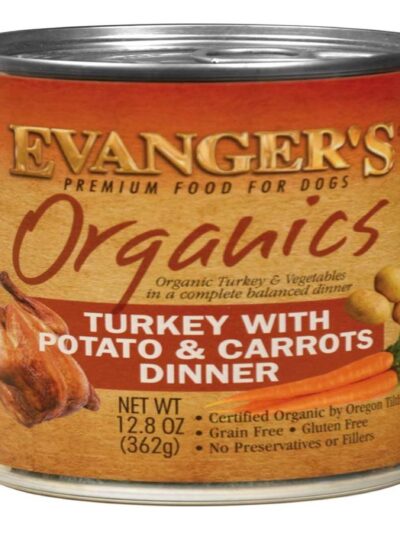 Evanger's Organics Wet Dog Food Turkey w/Potato & Carrots 12.8oz 12pk