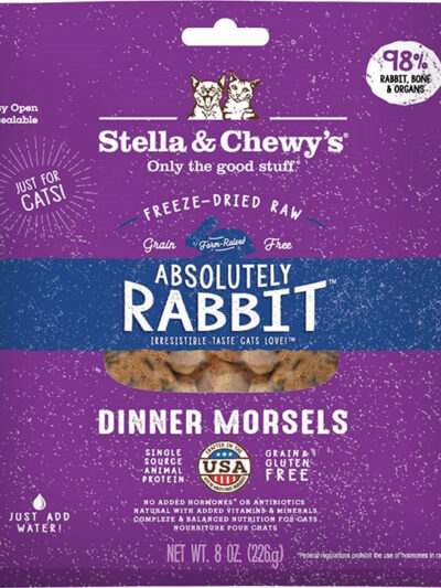 Stella and Chewys Cat Freeze-Dried Rabbit Dinner 8oz.