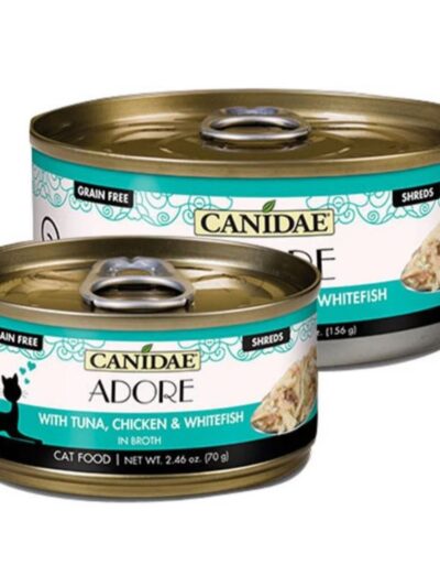 CANIDAE PURE Goodness Canned Cat Food Tuna, Chicken  Whitefish in Broth, 24ea/2.46 oz