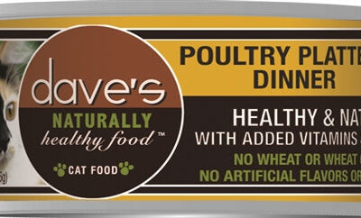 Daves  Naturally Healthy Cat Food, Poultry Platter Dinner 5.5oz. (Case of 24)