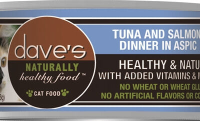 Dave's Naturally Healthy Cat Food; Tuna and Salmon Dinner In Aspic 5.5oz. (Case of 24)