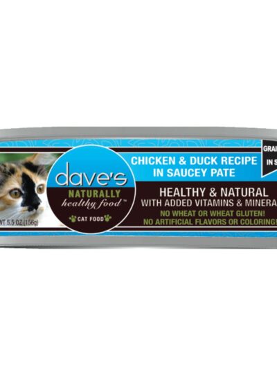 Dave's Pet Food Cat Grain Free Saucey Chicken & Duck 5.5oz. (Case of 24)