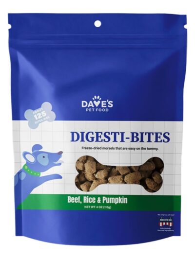 Dave'S Pet Food Dog Digesti-Bites Freeze-Dried Beef Rice & Pumpkin 4Oz