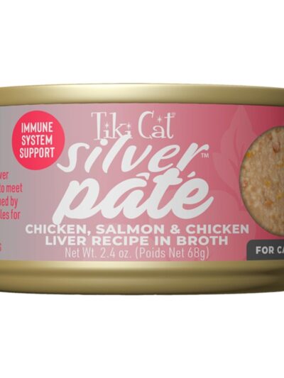 Tiki Pet Cat Silver Pate Chicken & Salmon 2.4oz. (Case of 12)