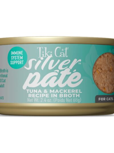 Tiki Pet Cat Silver Pate Tuna & Mackerel 2.4oz. (Case of 12)