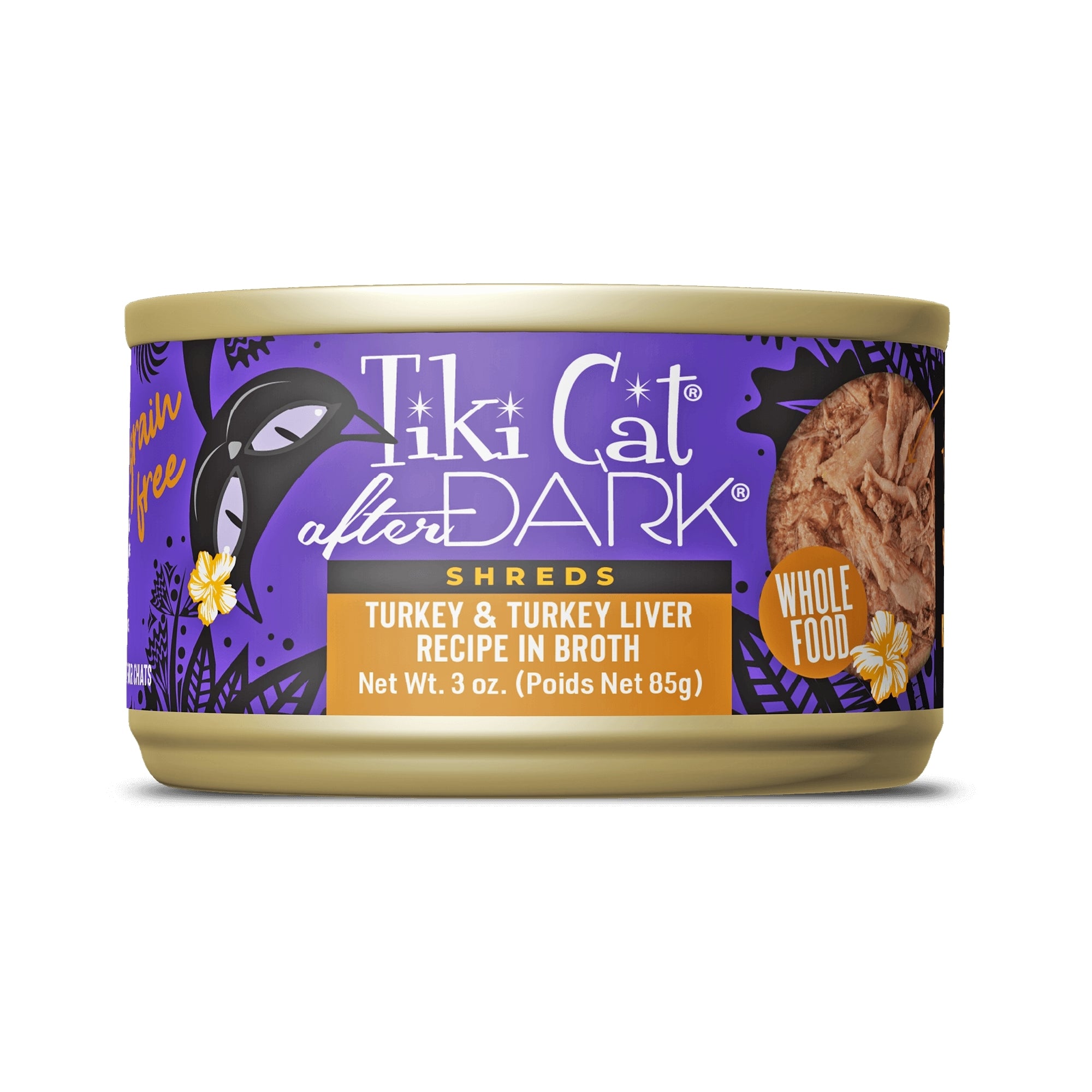 Tiki Pet Cat After Dark Shreds Turkey & Turkey Liver 3oz. (Case of 12)