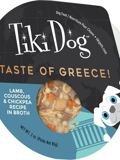 Tiki Pets Dog Gourmet Greece Lamb 3oz. (Case of 4)