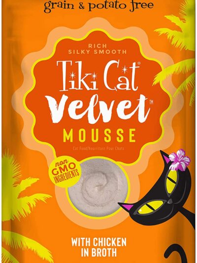 Tiki Pets Cat Velvet Mousse Chicken in Broth 2.8oz. (Case of 12)