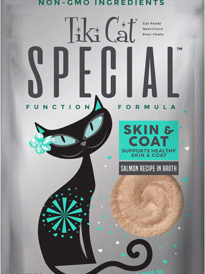 Tiki Pets Cat Special SKIN and COAT Salmon Recipe in Broth 2.4oz. (Case of 12)