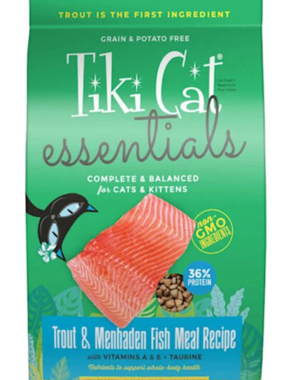 Tiki Pet Cat Essential Grain Free Trout Menhaden Fish 12Lb