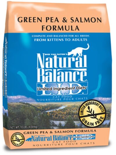 Natural Balance Pet Foods Limited Ingredient Grain Free Dry Cat Food Green Pea & Salmon 10lb