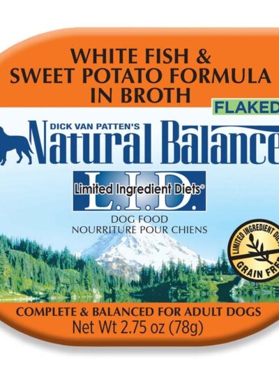 Natural Balance Pet Foods Limited Ingredient Grain Free Wet Dog Food Tub White Fish & Sweet Potato in Broth 2.75oz