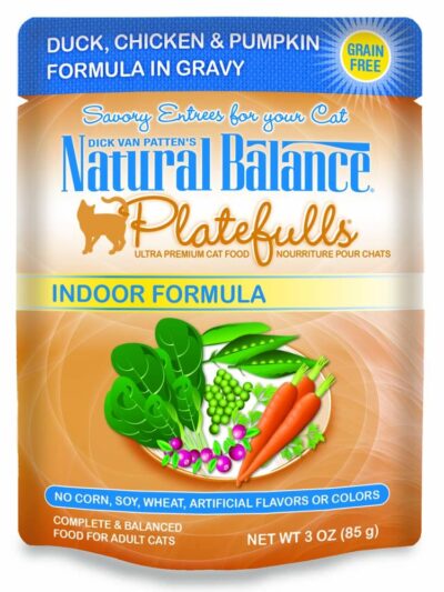 Natural Balance Pet Foods Original Ultra Platefulls Morsels in Gravy Wet Cat Food Pouch Duck, Chicken, & Pumpkin 3oz