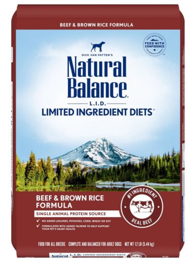Natural Balance Pet Foods Limited Ingredient Dry Dog Food Beef & Brown Rice 12lb