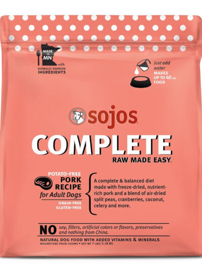 Sojos Complete Grain-Free Adult Pork Recipe Freeze-Dried Raw Dog Food, 7 Lbs