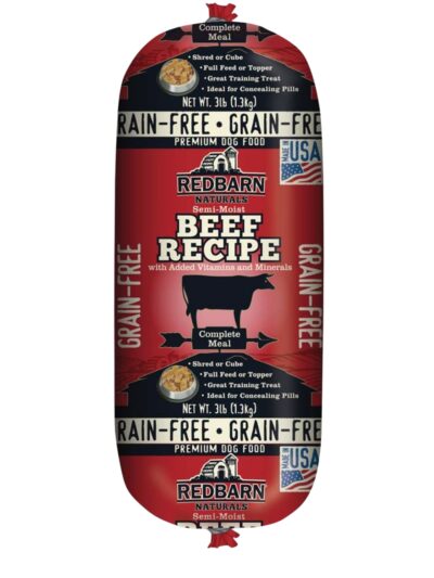Redbarn Pet Products Grain Free Dog Food Roll Beef 3lb
