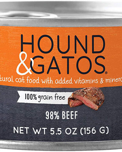 Hound and Gatos Cat Grain Free Beef 5.5oz. (Case of 24)