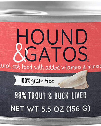 Hound and Gatos Cat Grain Free Trout and Duck Liver 5.5oz. (Case of 24)