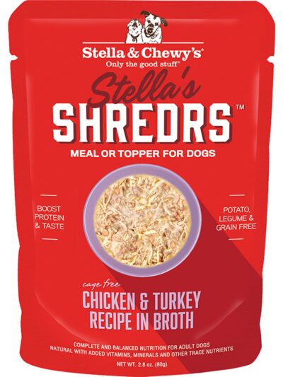 Stella and Chewys Dog Shredrs Chicken and Turkey 2.8oz. (Case of 24)