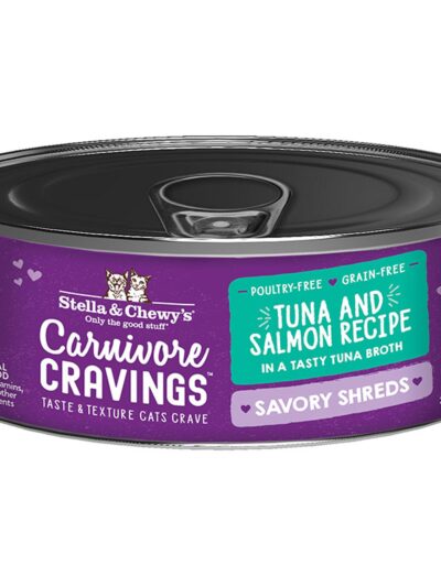 Stella and Chewys Cat Carnivore Cravings Shred Tuna and Salmon 2.8oz. (Case of 24)