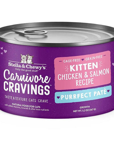 Stella and Chewys Cat Carnivore Cravings Purrfect Pate Kitten Chicken and Salmon 5.2oz. (Case of 24)