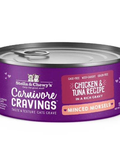Stella and Chewys Cat Carnivore Cravings Minced Morsels Chicken and Tuna 2.8oz. (Case of 24)
