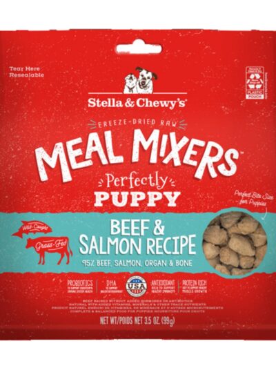 Stella and Chewys  Dog Freeze-Dried Mixer Puppy Beef and Salmon 3.5oz.