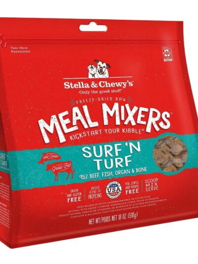 Stella and Chewys Dog Freeze-Dried Mixer Surf and Turf 18oz.