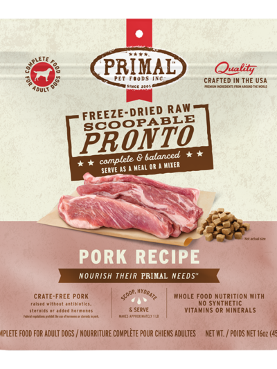 Primal Dog Freeze-Dried Pronto Pork 16oz.