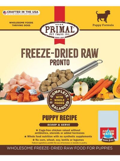 Primal Dog Freeze-Dried Pronto Puppy Chicken Salmon 25oz.