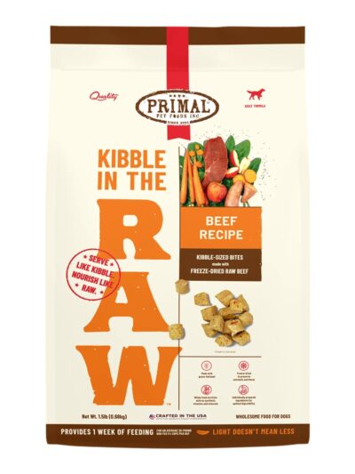 Primal Dog Freeze-Dried Kibble In The Raw Beef 9Lb