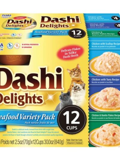 Inaba Dashi Delights Flakes In Broth Variety Pack Seafood 30oz.-12 Pk