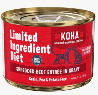 Koha Cat Limited Ingredient Grain Free Shredded Beef 5.5oz.(Case of 24)