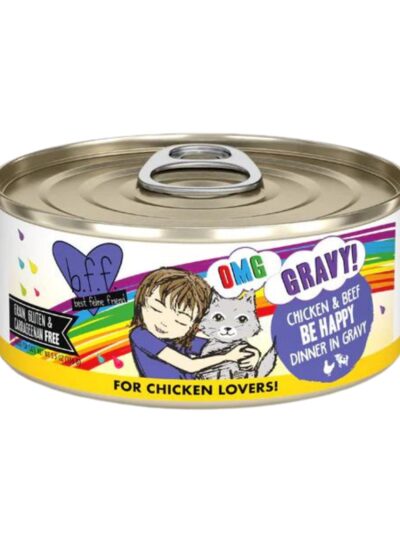 BFF Cat Omg Chicken and Beef Be Happy Dinner in Gravy 5.5oz. (Case of 8)
