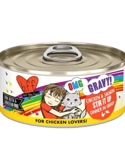 BFF Cat Omg Chicken and Salmon Stir It Up Dinner in Gravy 5.5oz. (Case Of 8)