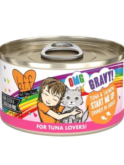 BFF Cat Omg Tuna and Salmon Start Me Up Dinner in Gravy 2.8oz. (Case of 12)