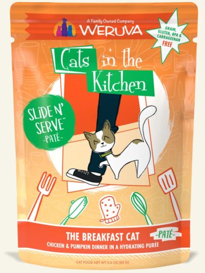 Cats In The Kitchen Slide N Serve The Breakfast Cat Chicken and Pumpkin Dinner 3oz. Pouch (Case of 12)