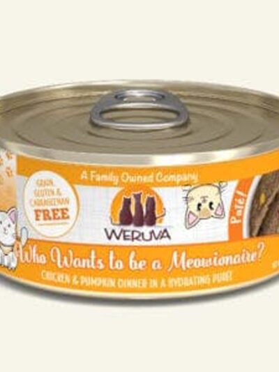 Weruva Cat Pate Who wants to be a Meowionaire Chicken & Pumpkin Dinner 5.5oz. (Case of 8)