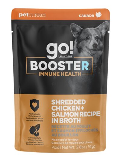 Go! Dog Booster Immune Health Shredded Chicken & Salmon 2.8oz. (Case of 24)