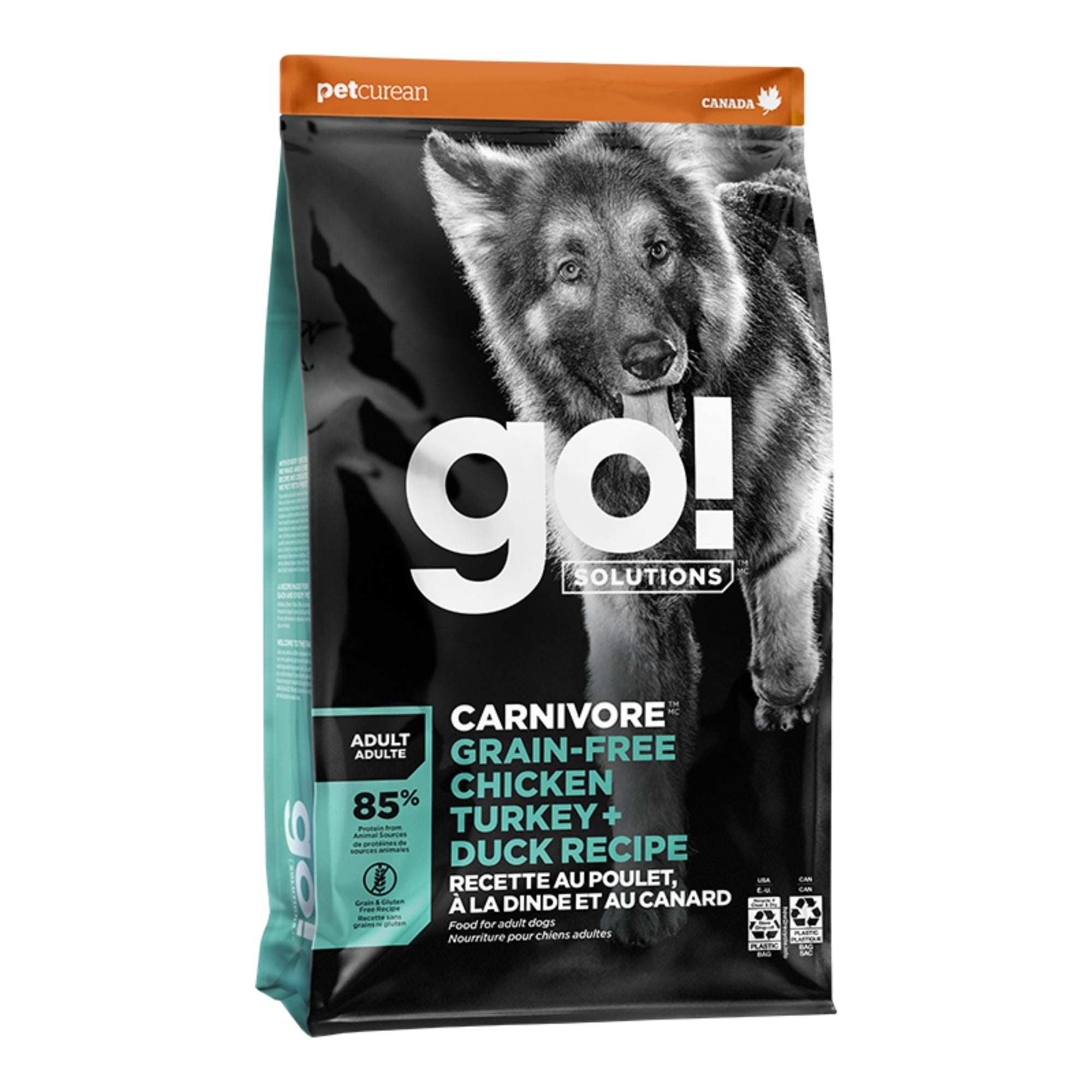 Go! Dog Carnivore Grain Free Adult Chicken, Turkey, Duck 12Lb