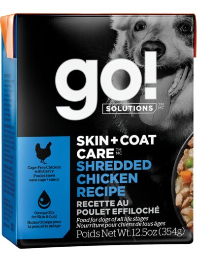 Go! Dog Skin & Coat Care Shredded Chicken With Grain 12.5oz. (Case of 12)