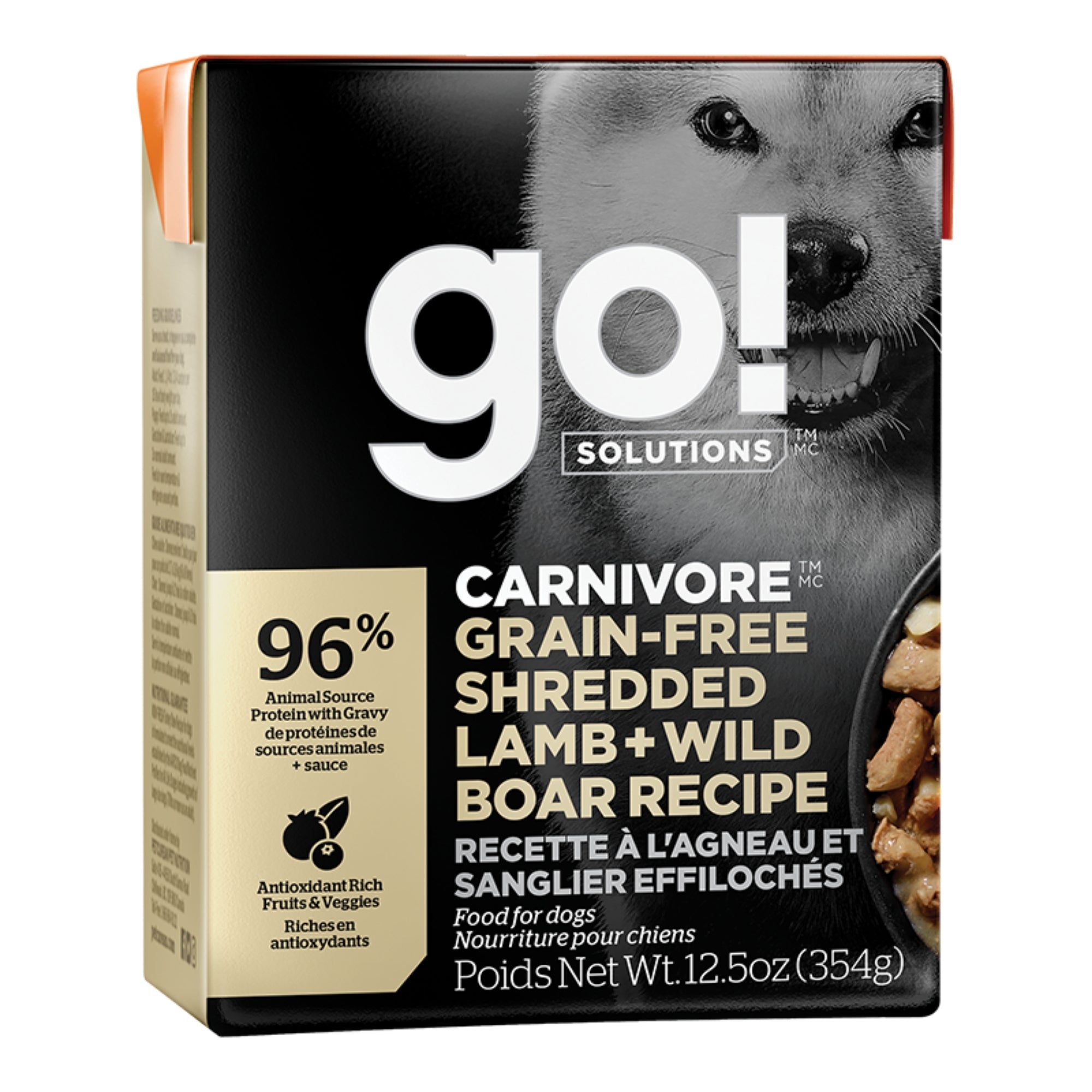 Go! Dog Carnivore Grain Free Shredded Lamb & Boar 12.5oz. (Case of 12)