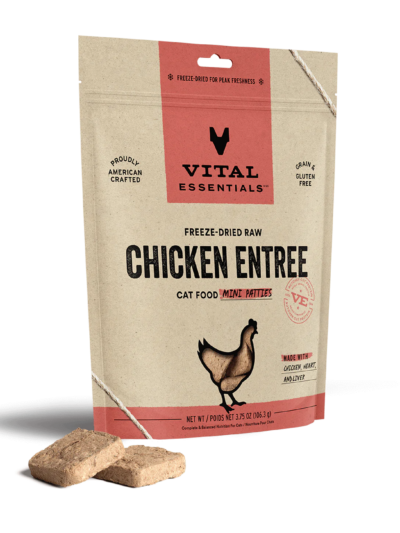 Vital Essentials Cat Freeze Dried Mini Patties Chicken 3.75oz.