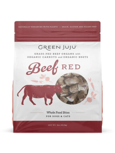 Green Juju Dog Freeze Dried Topper Beef Red 18oz.