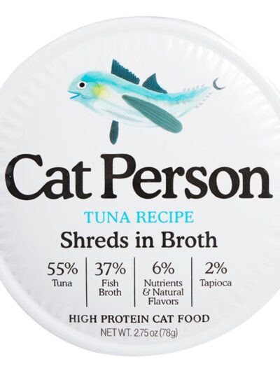 Cat Person Cat Bowl Booster Shreds In Broth Tuna 2.75Oz 24 Pack