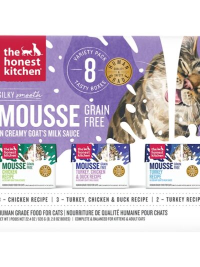 The Honest Kitchen Cat Grain Free Mousse With Goat's Milk 2.8Oz-Variety 8 Pack