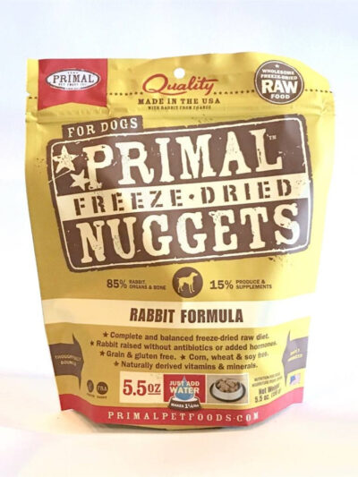 Primal Pet Foods Freeze Dried Food For Dogs 5.5oz. Rabbit