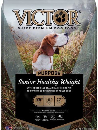 Victor Super Premium Dog Food Purpose Senior Healthy Weight Dry Dog Food Beef & Brown Rice 15lb