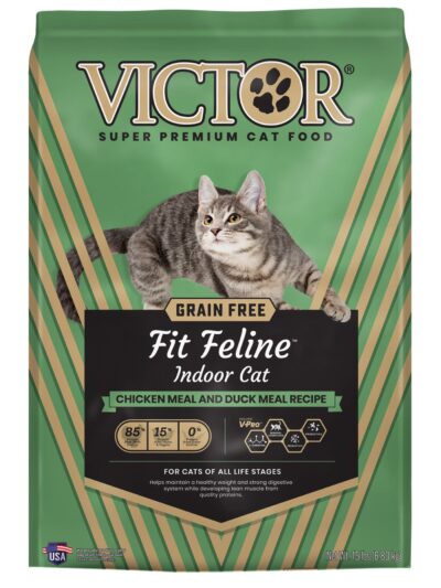Victor Super Premium Dog Food Fit Feline Indoor Dry Cat Food Chicken & Duck 15lb
