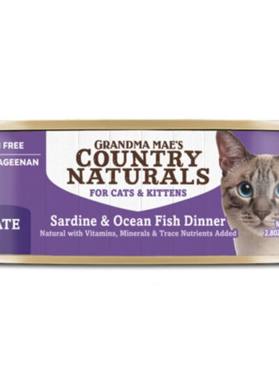 Grandma Mae's Country Naturals Pate Dinner Canned Cat Food Sardine & Ocean Fish 2.8oz